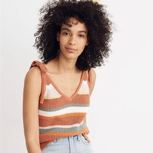 Madewell Striped Grandfield Tie-Strap Sweater Tank